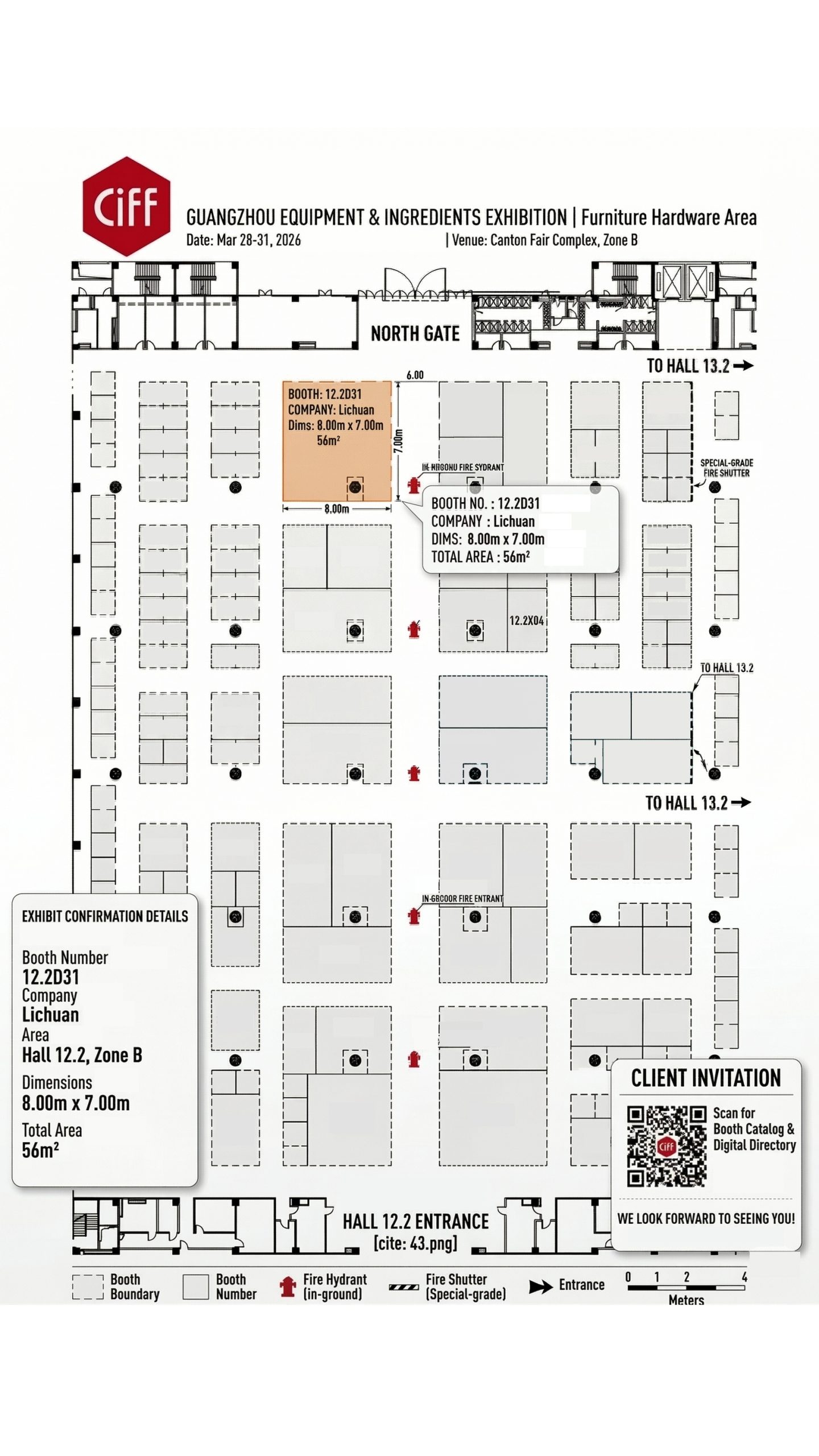 CIFF GUANGZHOU 2026 LICHUAN HARDWARE BOOTH MAP